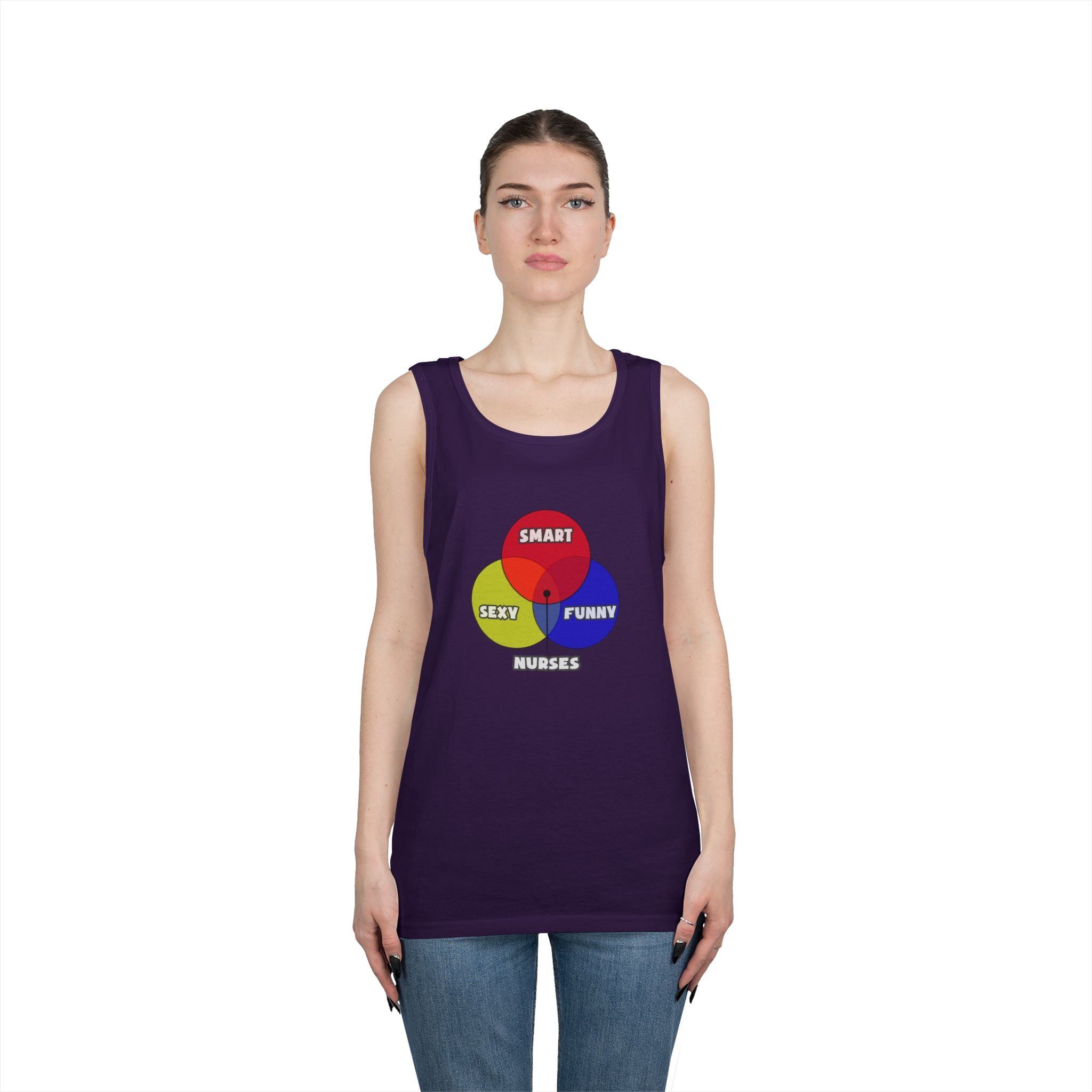 Venn Diagram .. Nurses - Unisex Heavy Cotton Tank Top