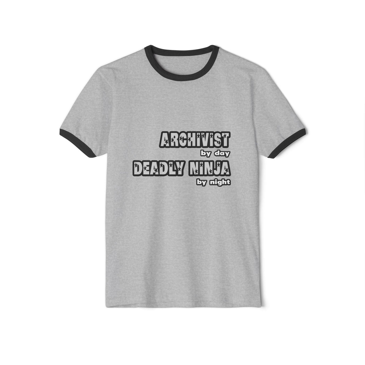 Archivist By Day...Deadly Ninja By Night - Unisex Cotton Ringer T-Shirt