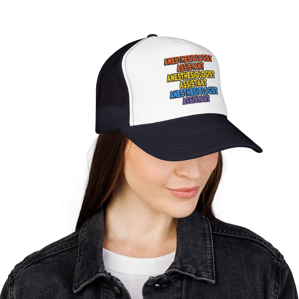 Rainbow Anesthesiologist Assistant - Foam Trucker Hat