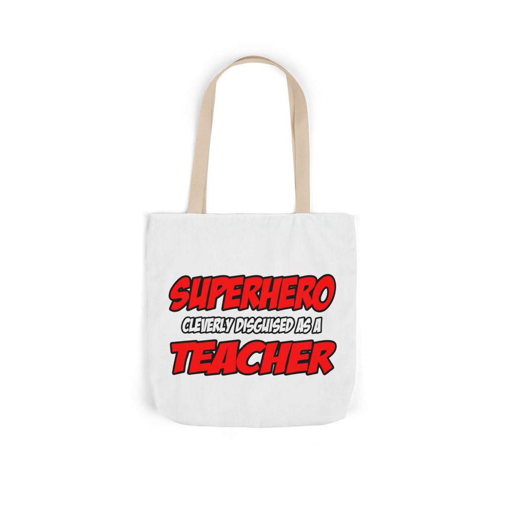 Superhero...Teacher - Canvas Tote Bag, 5-Color Straps