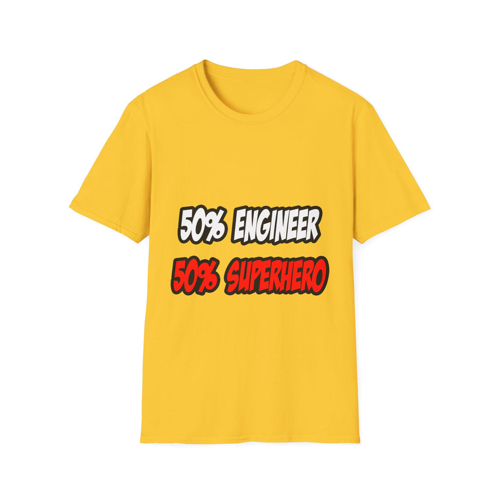 Half Engineer...Half Superhero - Unisex Softstyle T-Shirt