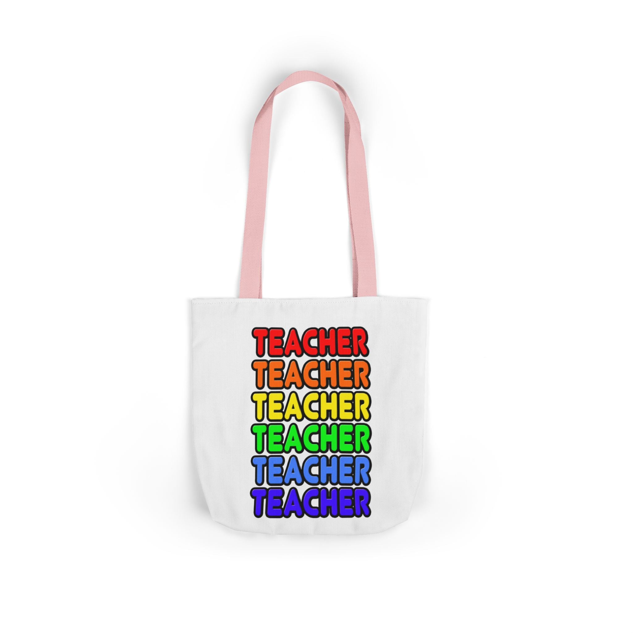 Rainbow Teacher - Canvas Tote Bag, 5-Color Straps