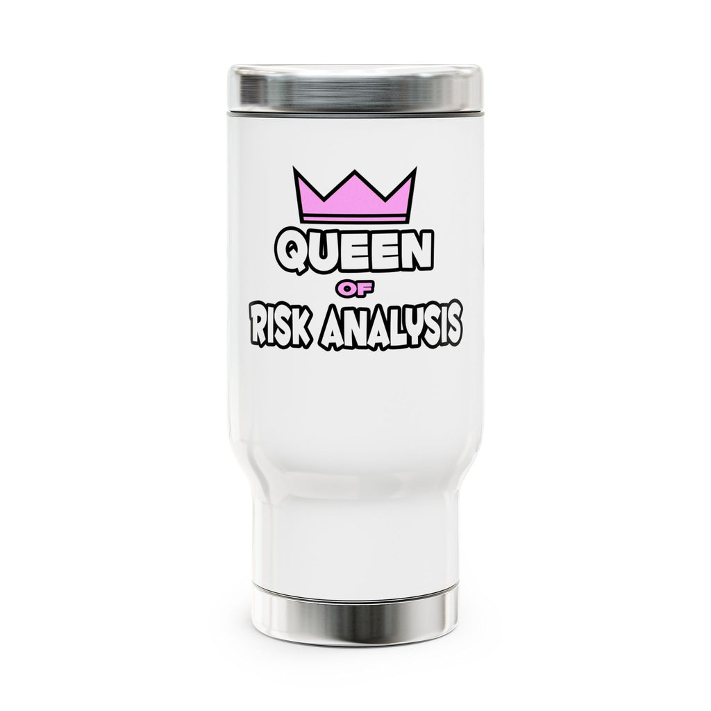 Queen of Risk Analysis - Stainless Steel Travel Mug with Handle, 14oz