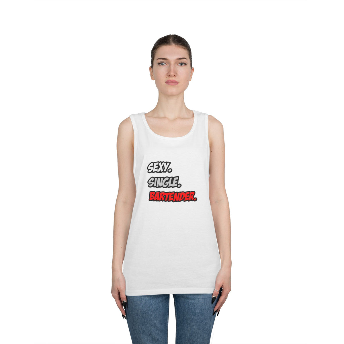 Sexy. Single. Bartender - Unisex Heavy Cotton Tank Top