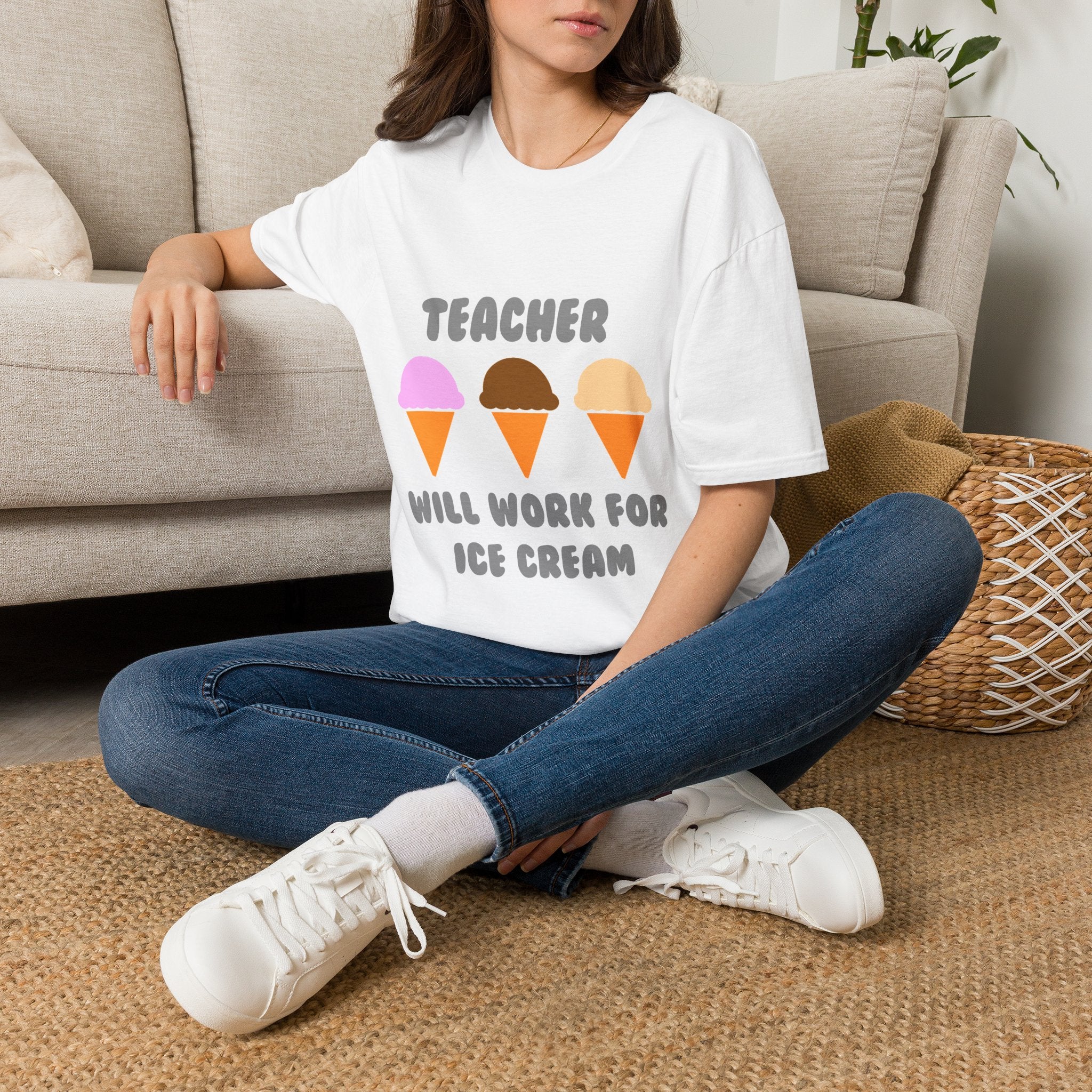 Teacher ... Will Work For Ice Cream - Unisex Softstyle T-Shirt