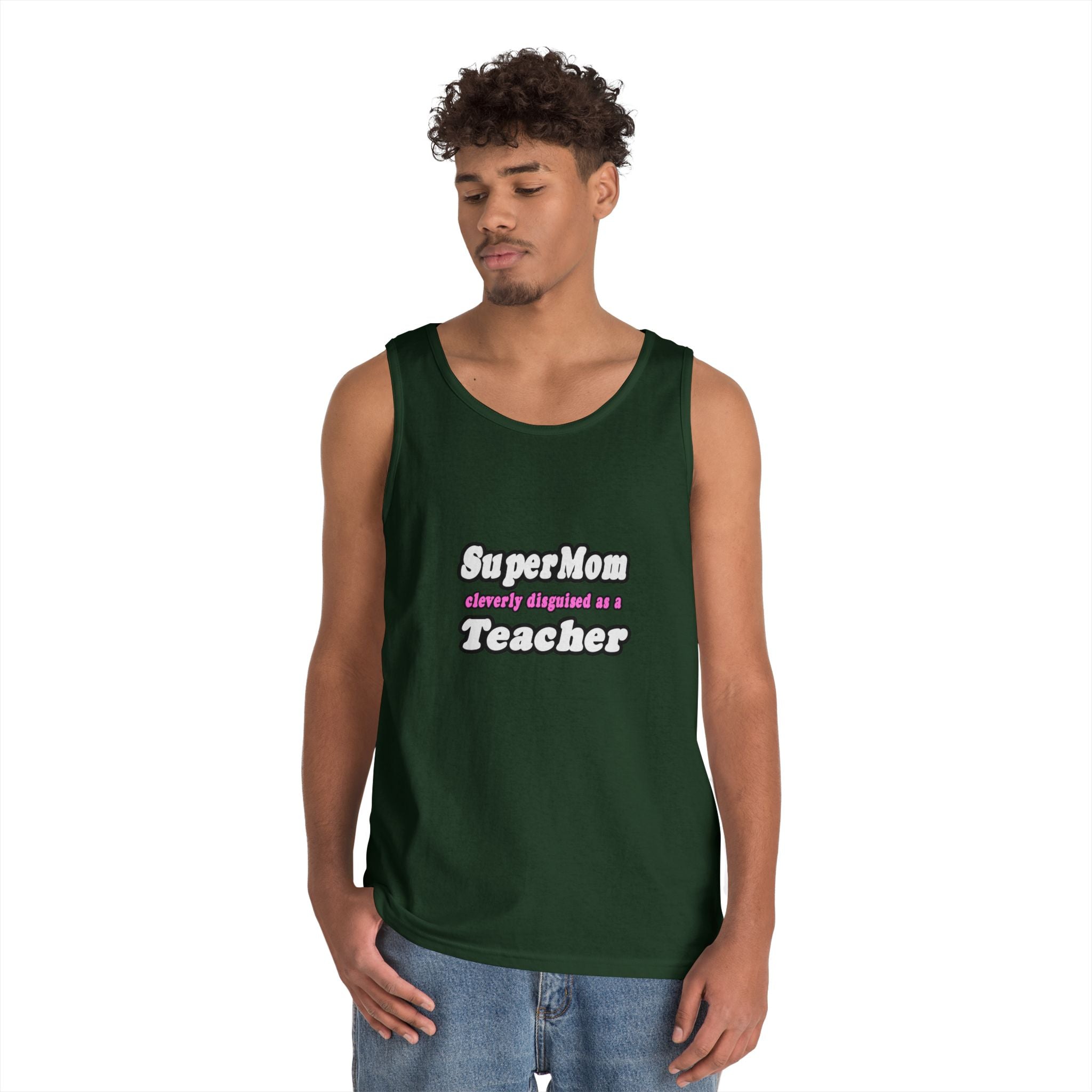 supermom teacher - Unisex Heavy Cotton Tank Top
