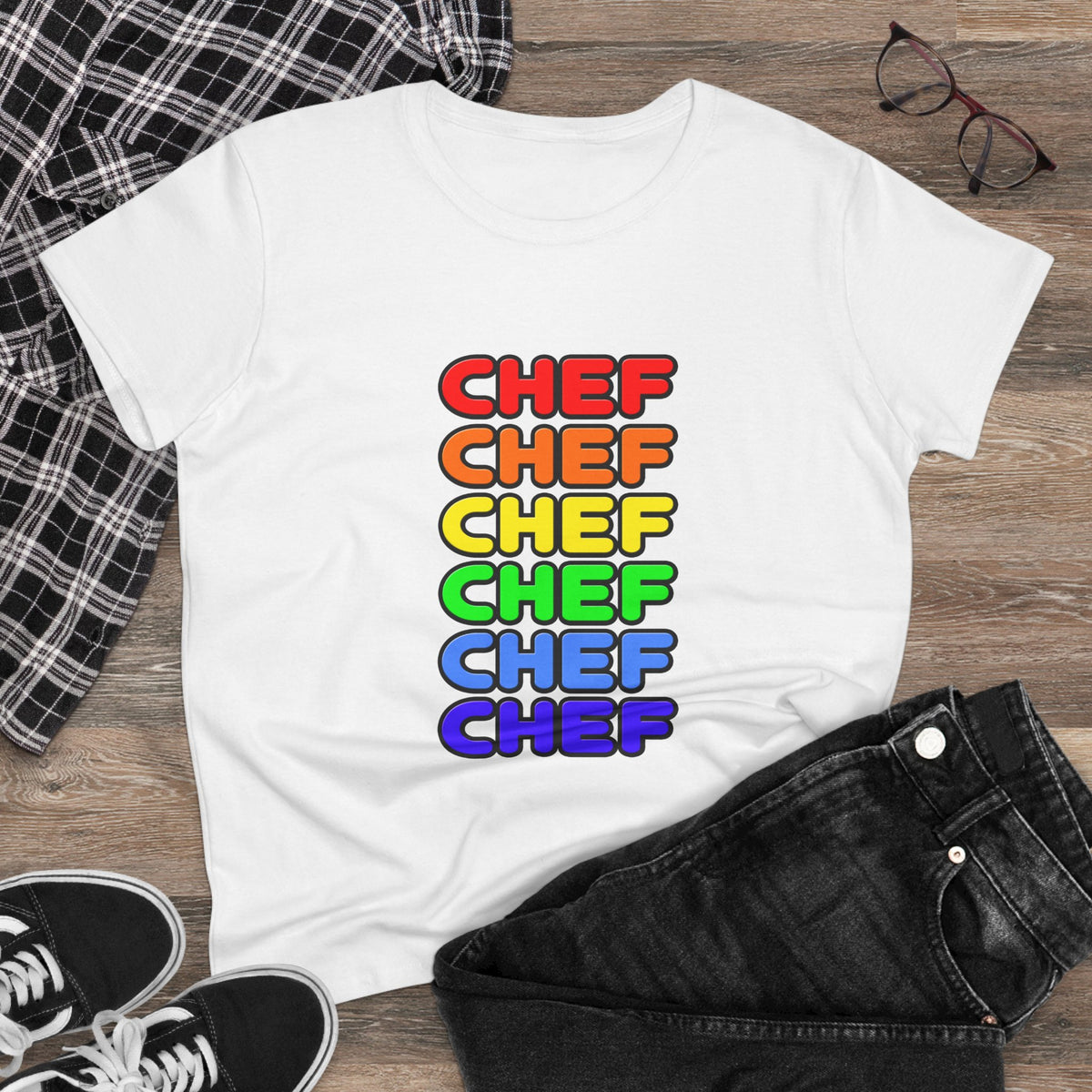 Rainbow Chef - Women's Midweight Cotton Tee