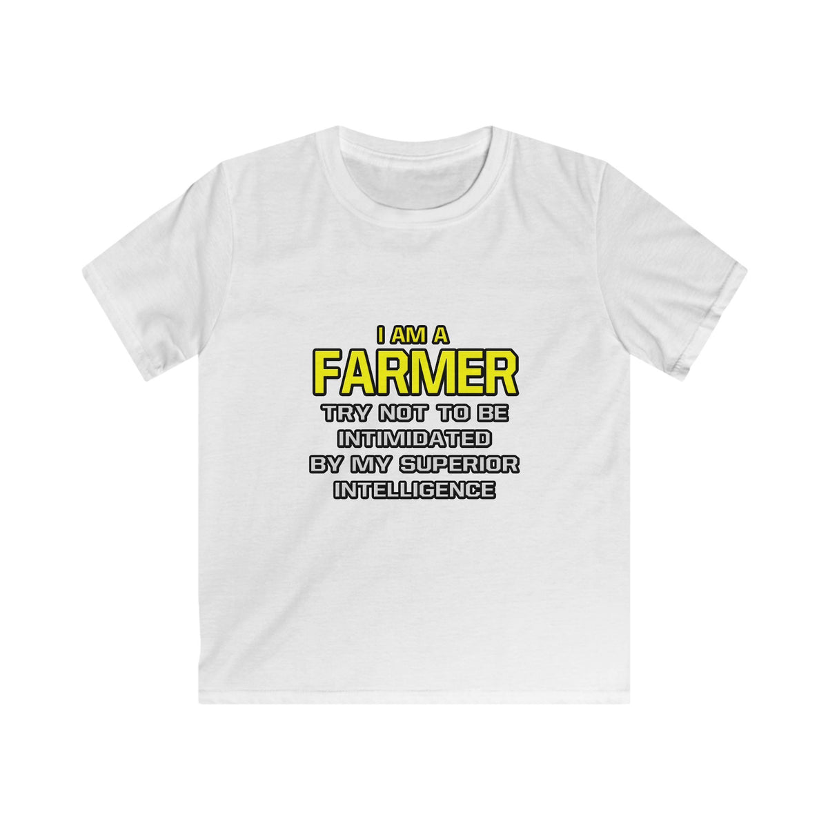 Farmer...Superior Intelligence - Kids Softstyle Tee