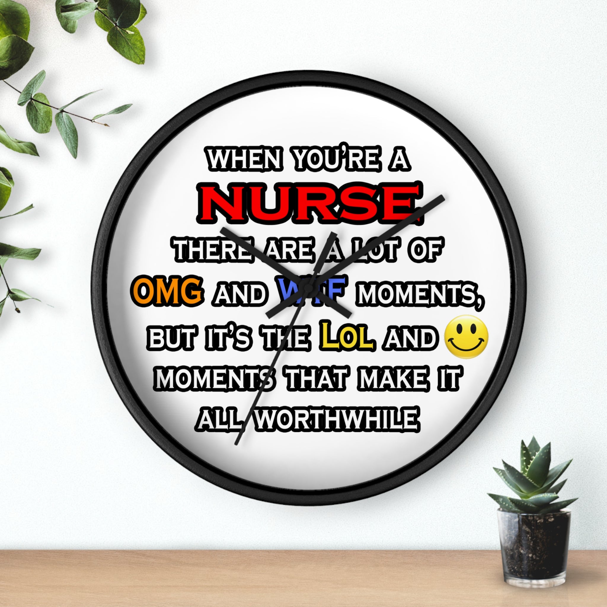 Nurse ... OMG WTF LOL - Wall Clock