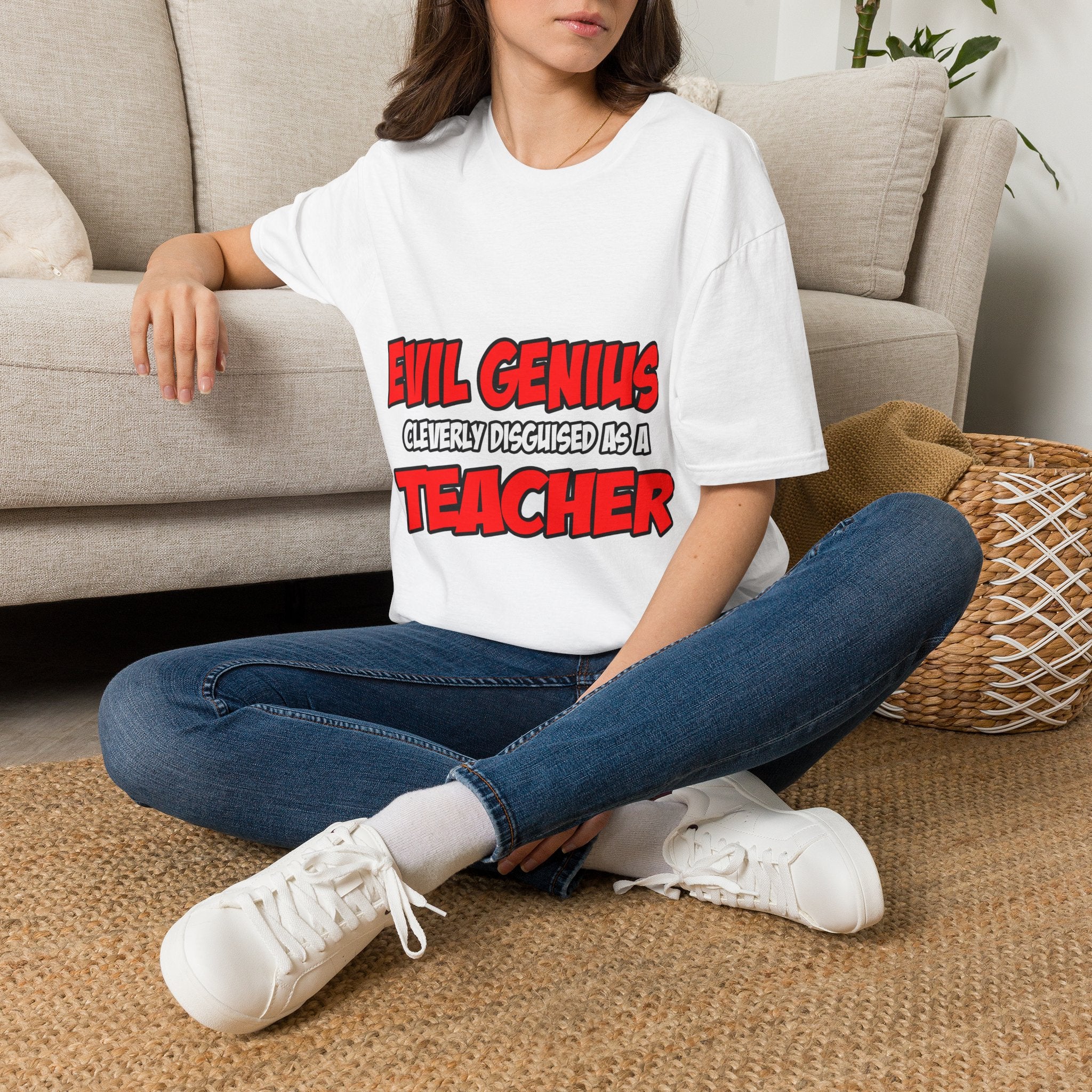 Evil Genius...Teacher - Unisex Softstyle T-Shirt