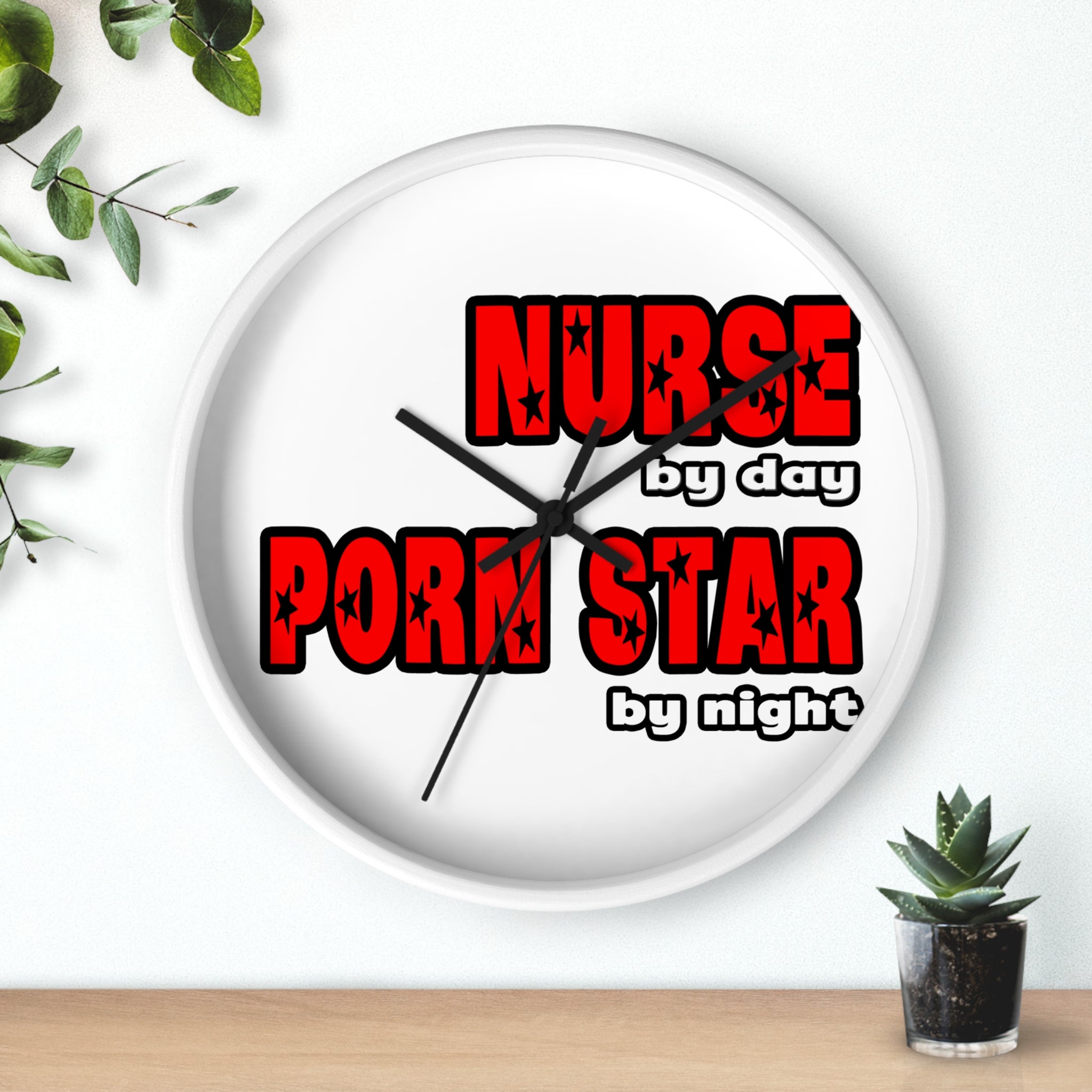Nurse By Day...Porn Star By Night - Wall Clock