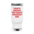 National 'Sleep With an Astronomer' Day - Stainless Steel Travel Mug with Handle, 14oz