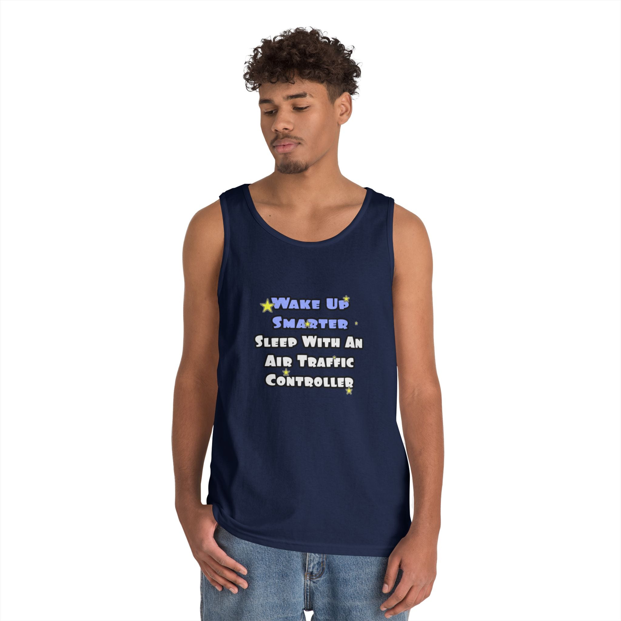 Wake Up Smarter...Sleep With an Air Traffic Controller - Unisex Heavy Cotton Tank Top