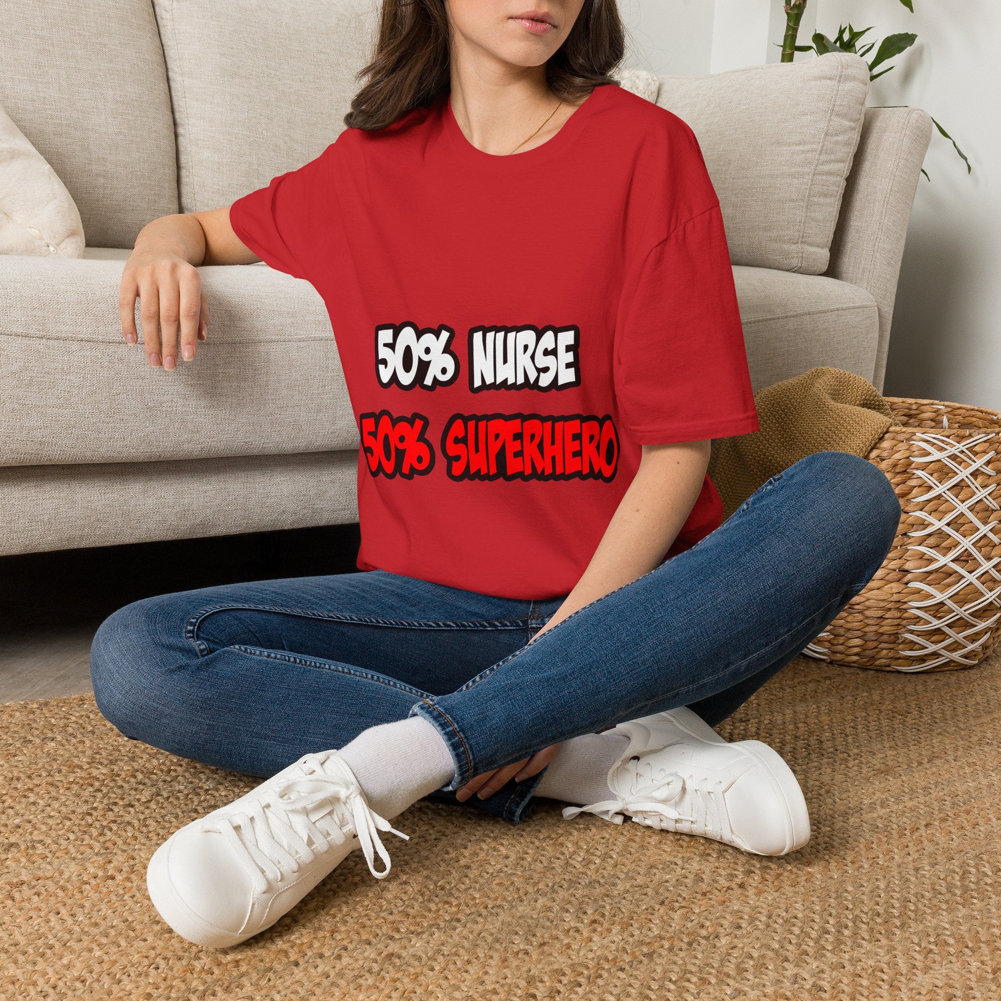 Half Nurse...Half Superhero - Unisex Softstyle T-Shirt