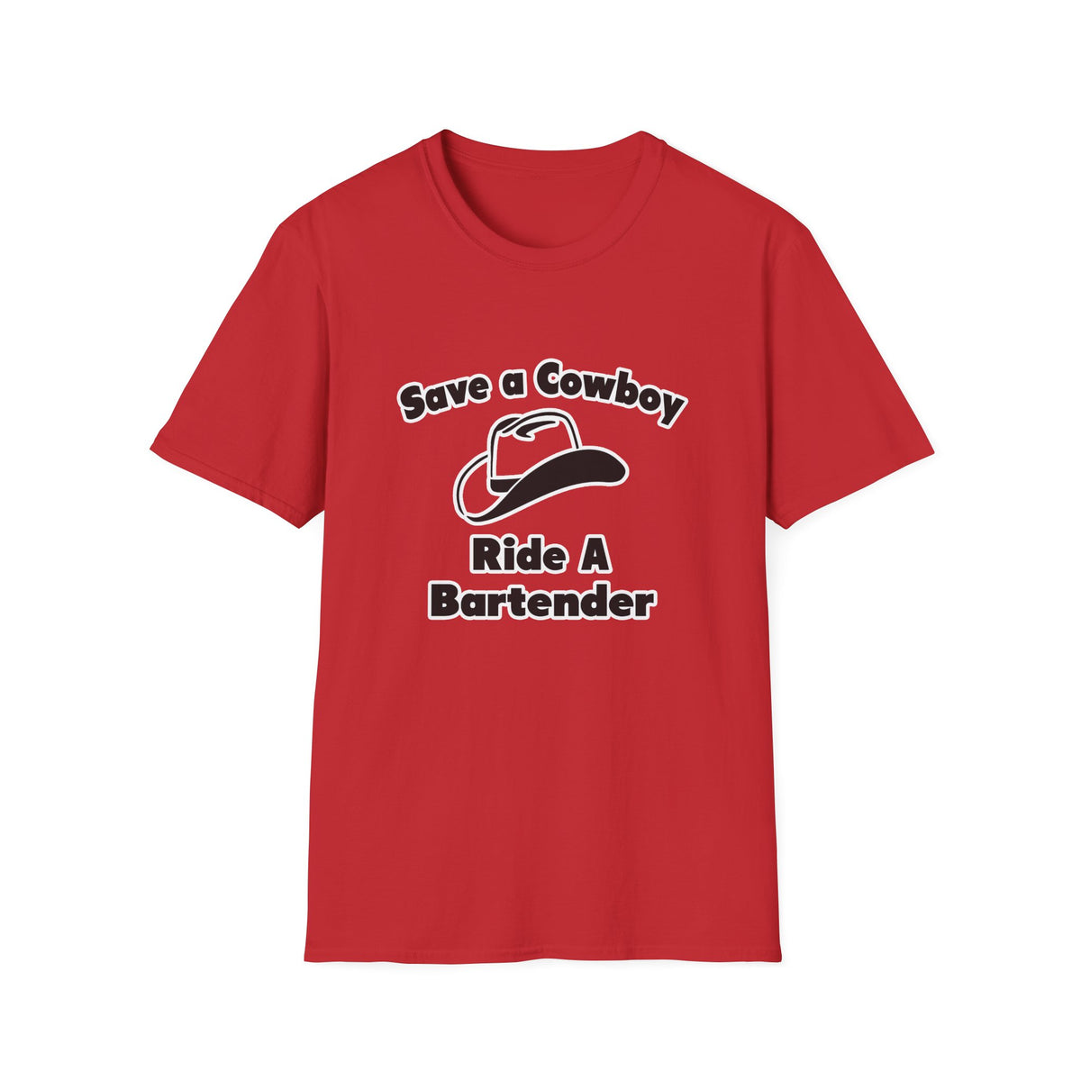 Save a Cowboy .... Ride a Bartender - Unisex Softstyle T-Shirt