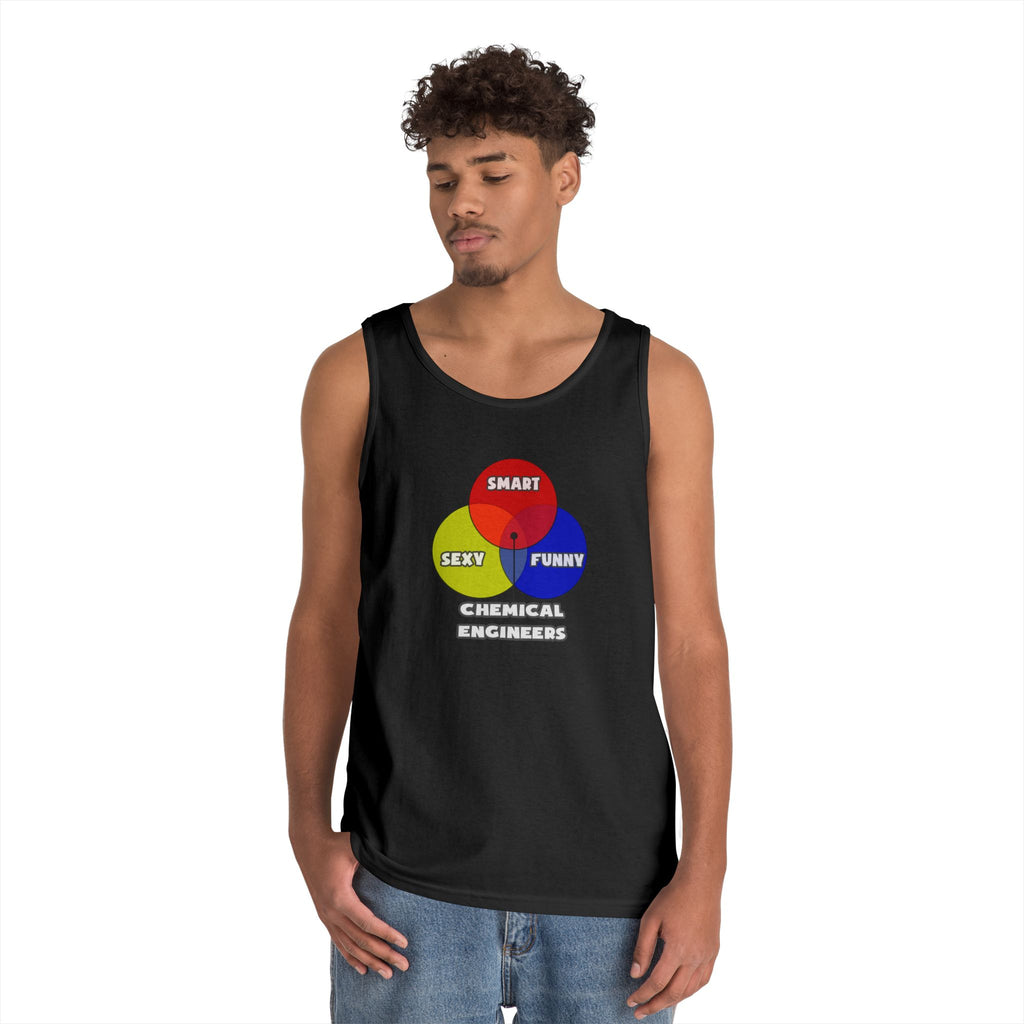 Venn Diagram .. Chemical Engineers - Unisex Heavy Cotton Tank Top