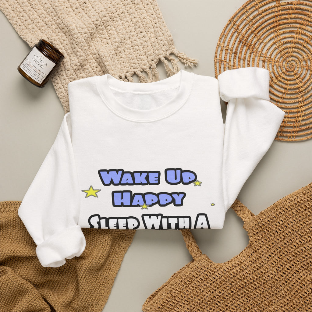 Wake Up Happy .. Sleep With Cardiovascular Tech - Unisex Heavy Blend™ Crewneck Sweatshirt