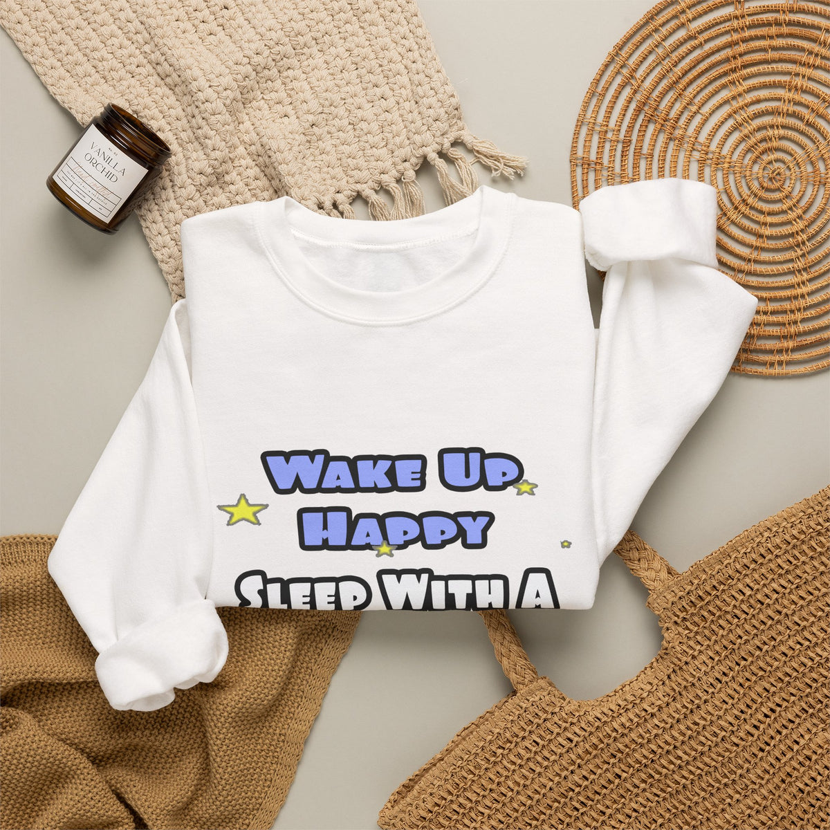 Wake Up Happy .. Sleep With Cardiovascular Tech - Unisex Heavy Blend™ Crewneck Sweatshirt