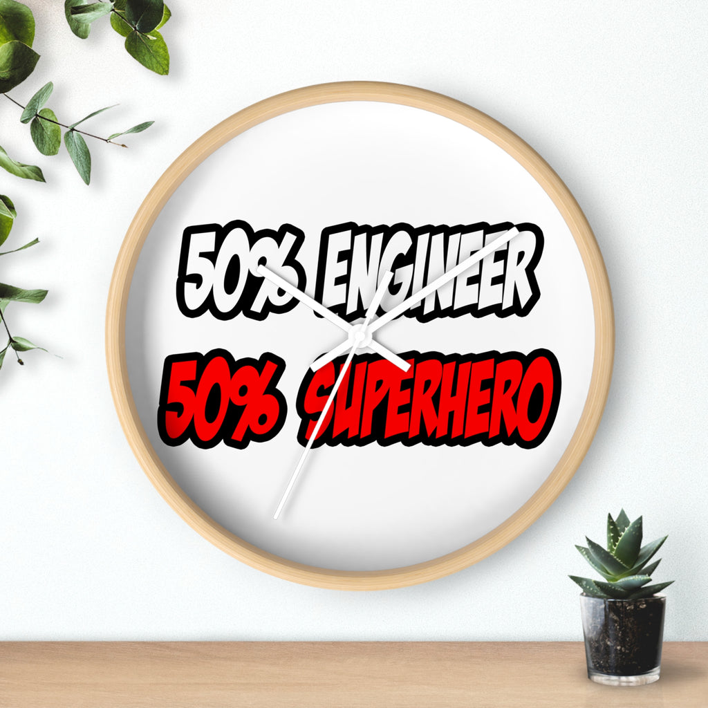 Half Engineer...Half Superhero - Wall Clock