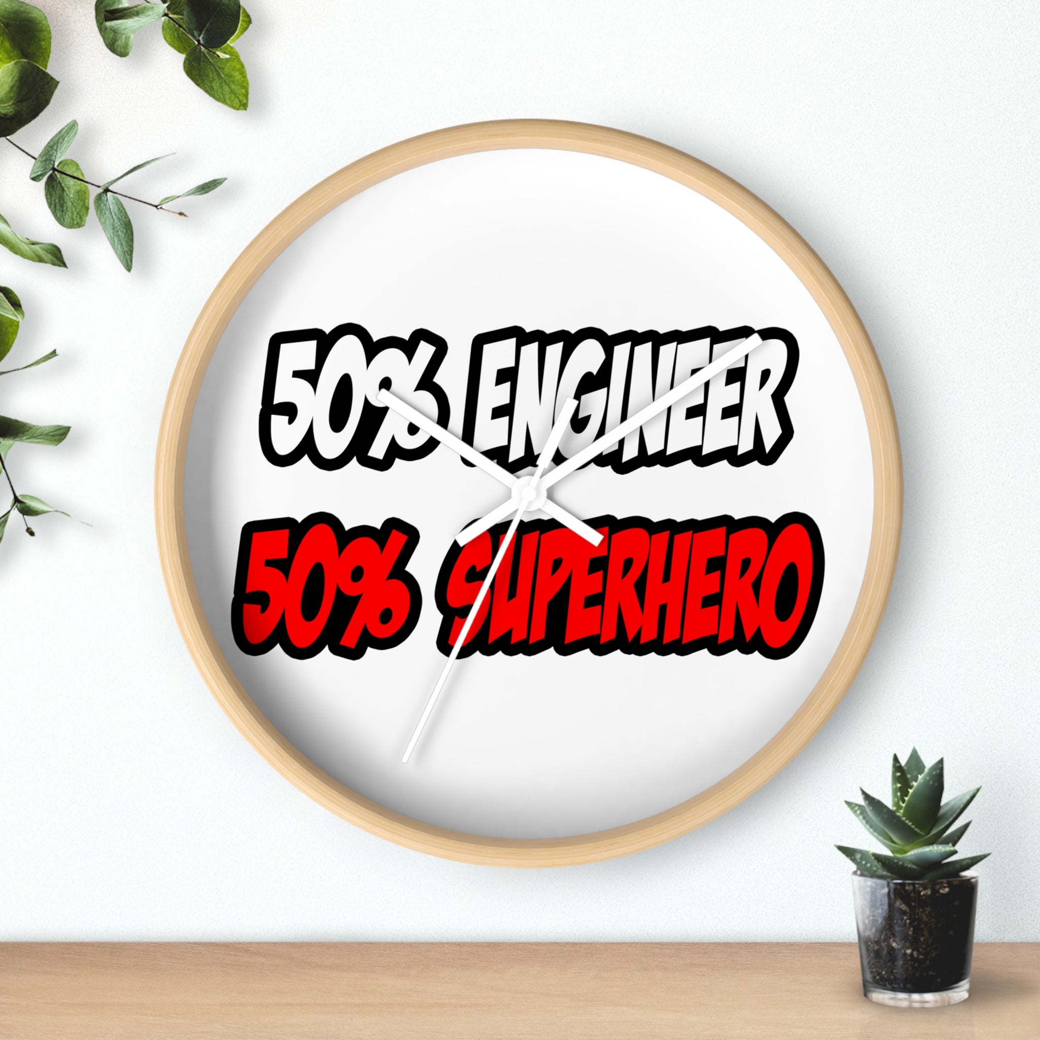 Half Engineer...Half Superhero - Wall Clock