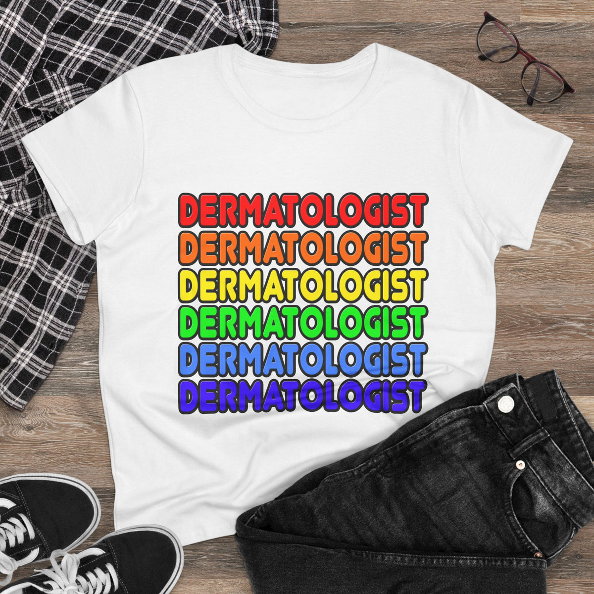 Rainbow Dermatologist - Women's Midweight Cotton Tee