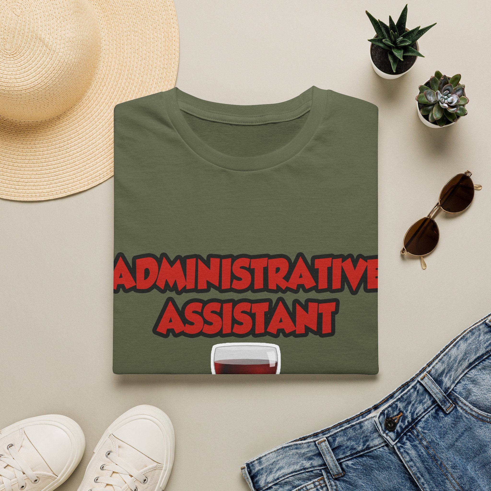 Admin Assistant ... Will Work For Wine - Unisex Softstyle T-Shirt