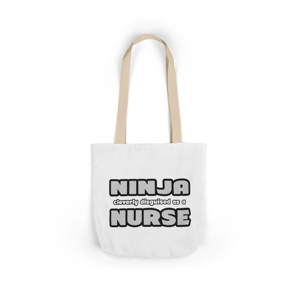 Ninja Cleverly Disguised As A Nurse - Canvas Tote Bag, 5-Color Straps