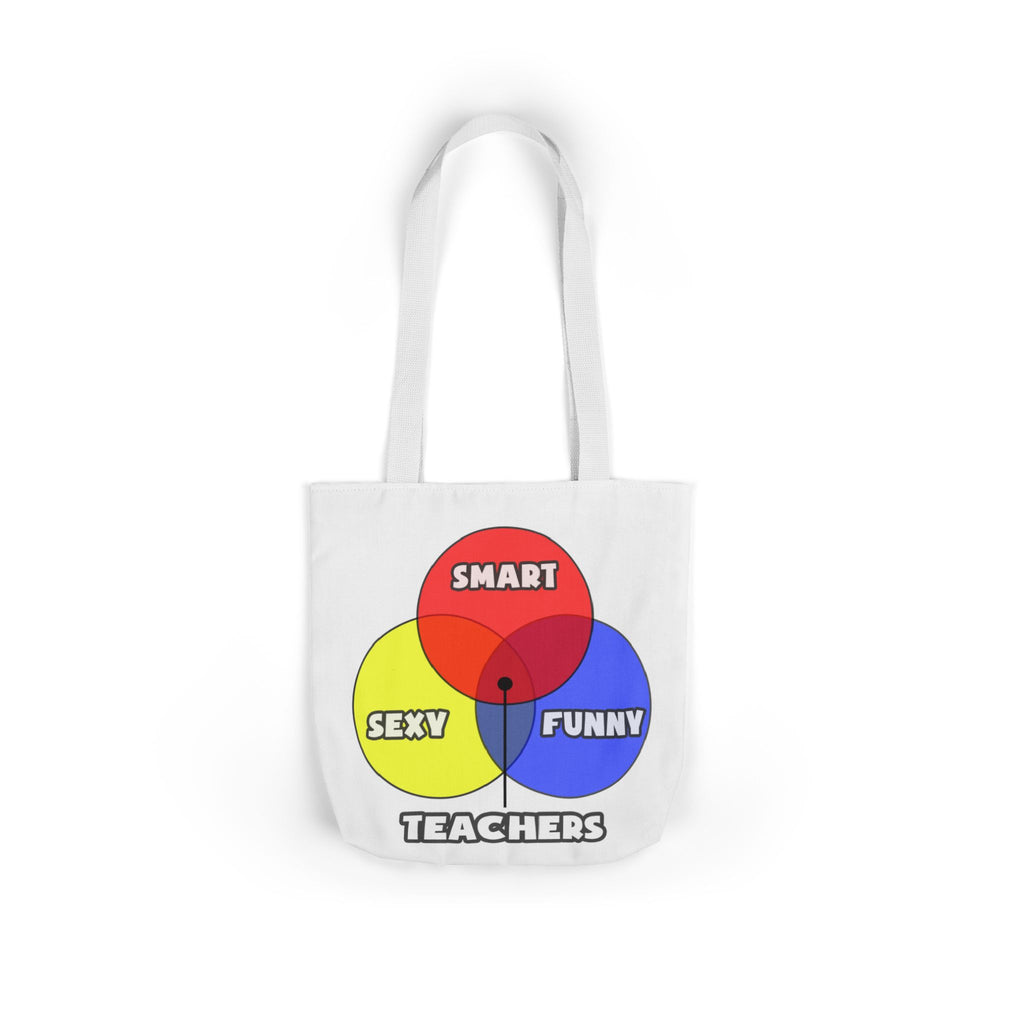 Venn Diagram .. Teachers - Canvas Tote Bag, 5-Color Straps