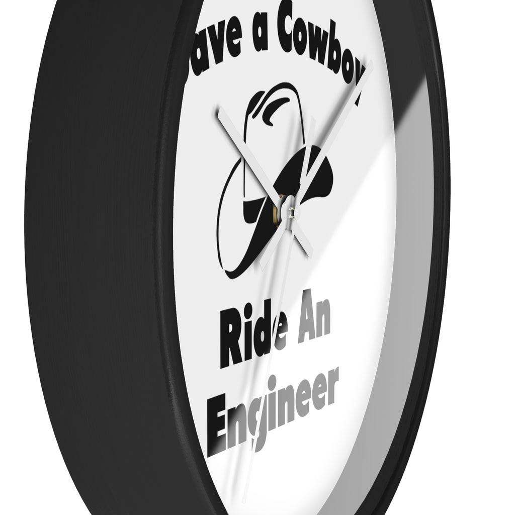 Save a Cowboy .. Ride an Engineer - Wall Clock