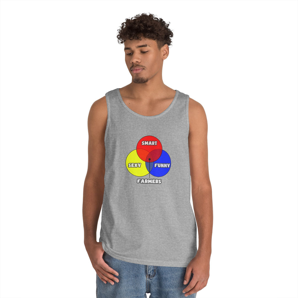 Venn Diagram .. Farmers - Unisex Heavy Cotton Tank Top