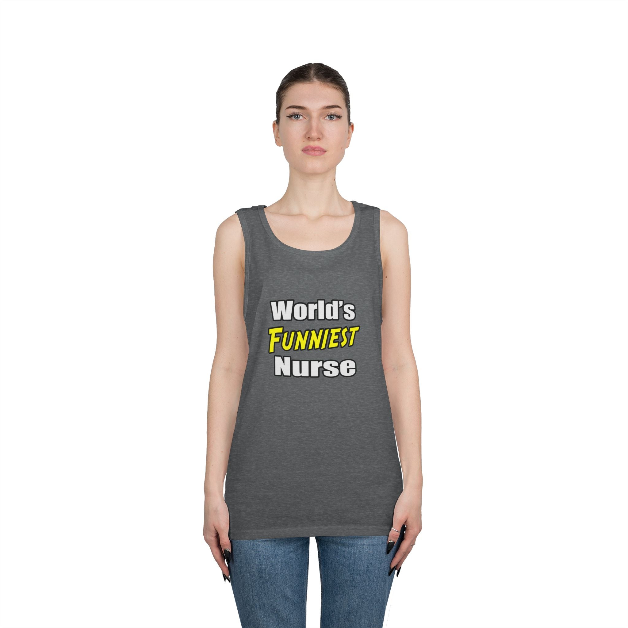 World's Funniest Nurse - Unisex Heavy Cotton Tank Top
