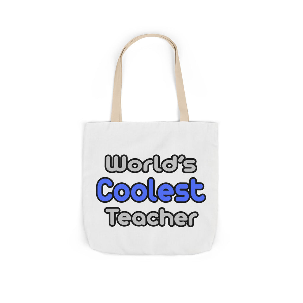 World's Coolest Teacher - Canvas Tote Bag, 5-Color Straps