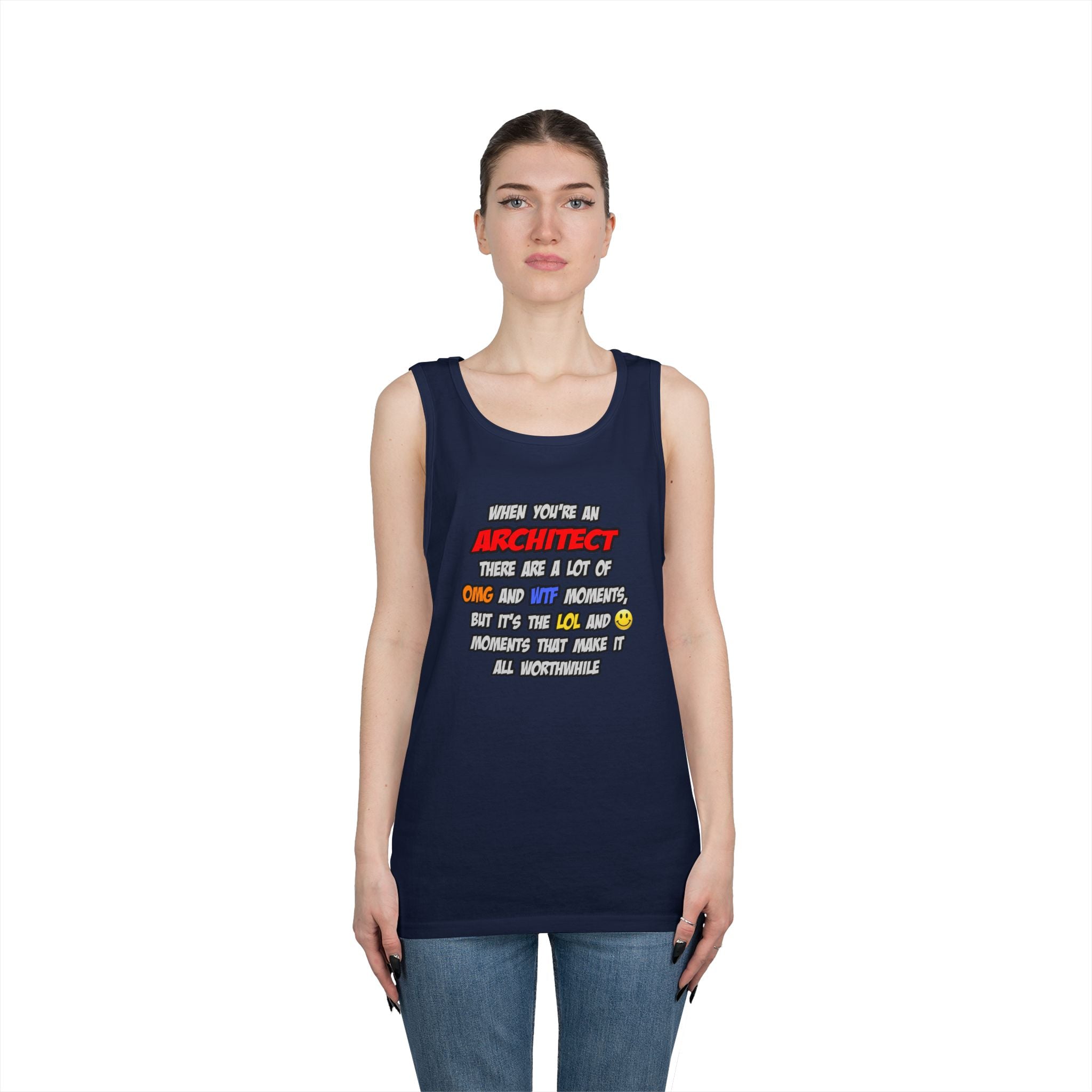 Architect .. OMG WTF LOL - Unisex Heavy Cotton Tank Top