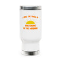 Smell of Bartending in the Morning - Stainless Steel Travel Mug with Handle, 14oz