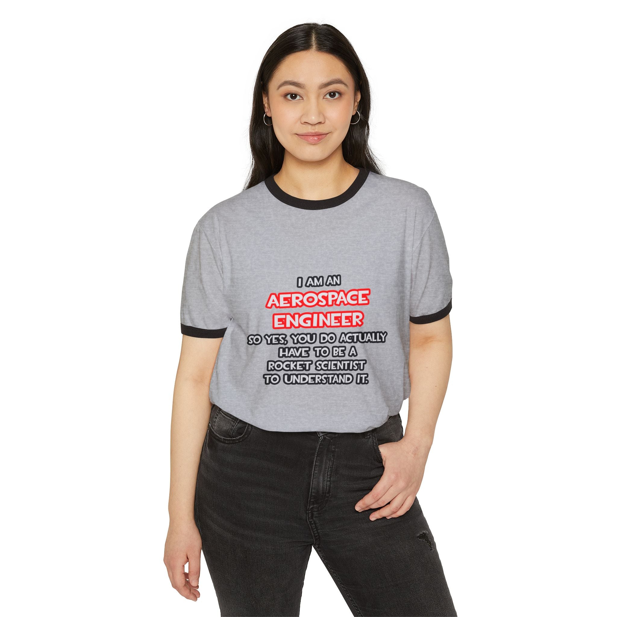 Rocket Scientist .. Funny Aerospace Engineer - Unisex Cotton Ringer T-Shirt