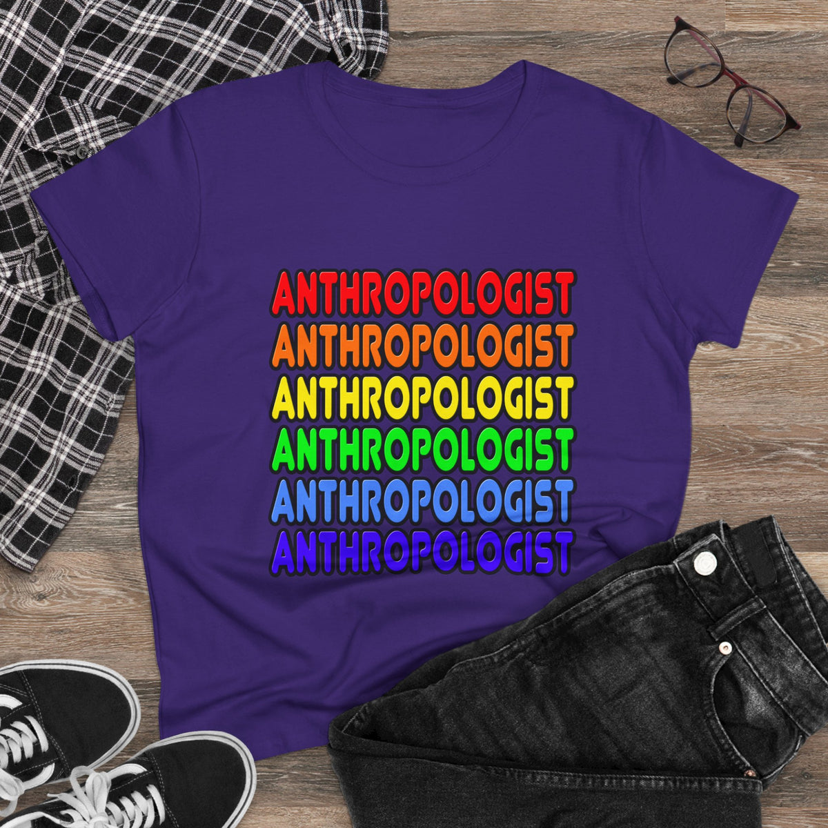Rainbow Anthropologist - Women's Midweight Cotton Tee