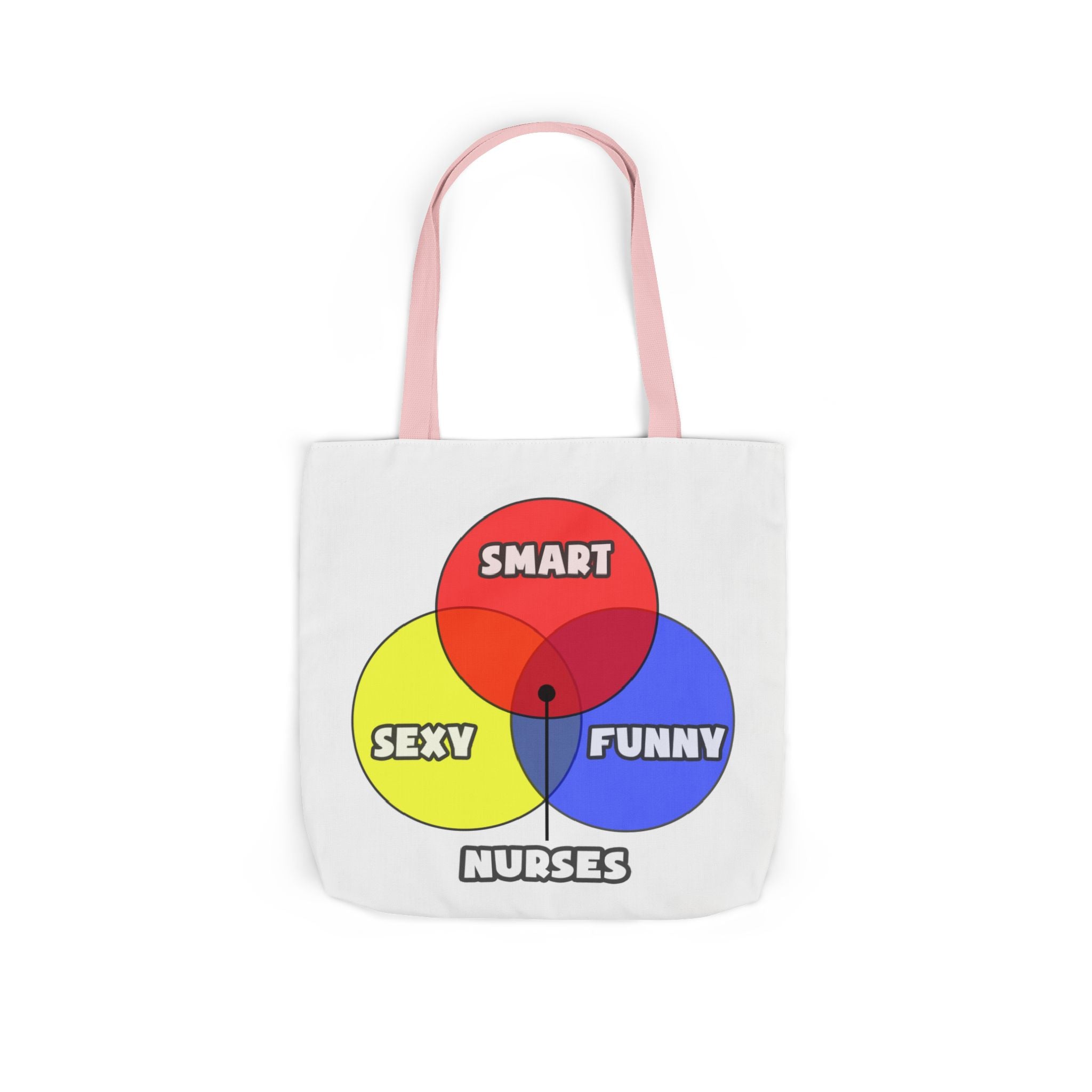 Venn Diagram .. Nurses - Canvas Tote Bag, 5-Color Straps