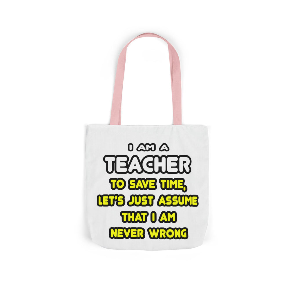 Funny Teacher T Shirts and Gifts - Canvas Tote Bag, 5-Color Straps