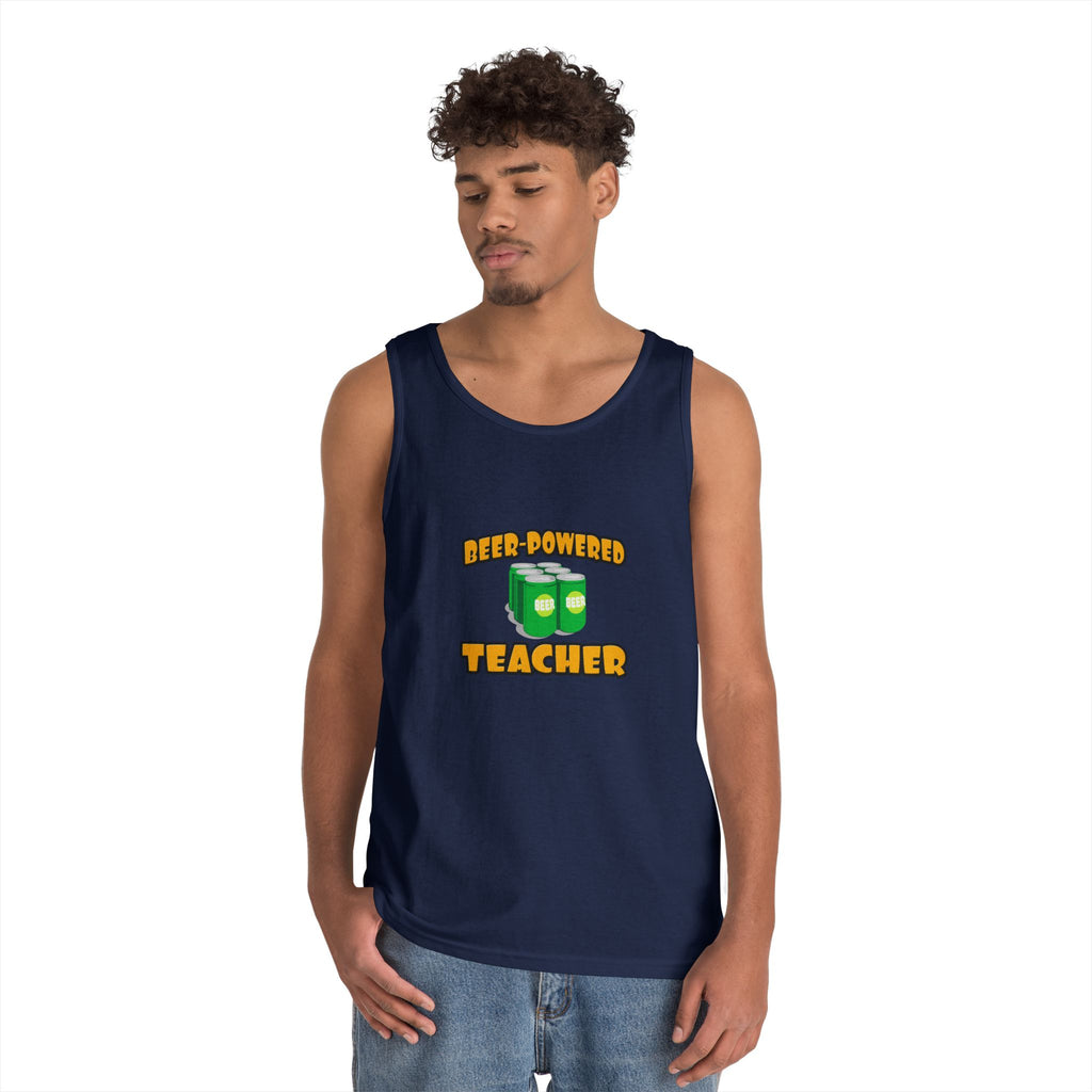 Beer Powered Teacher - Unisex Heavy Cotton Tank Top