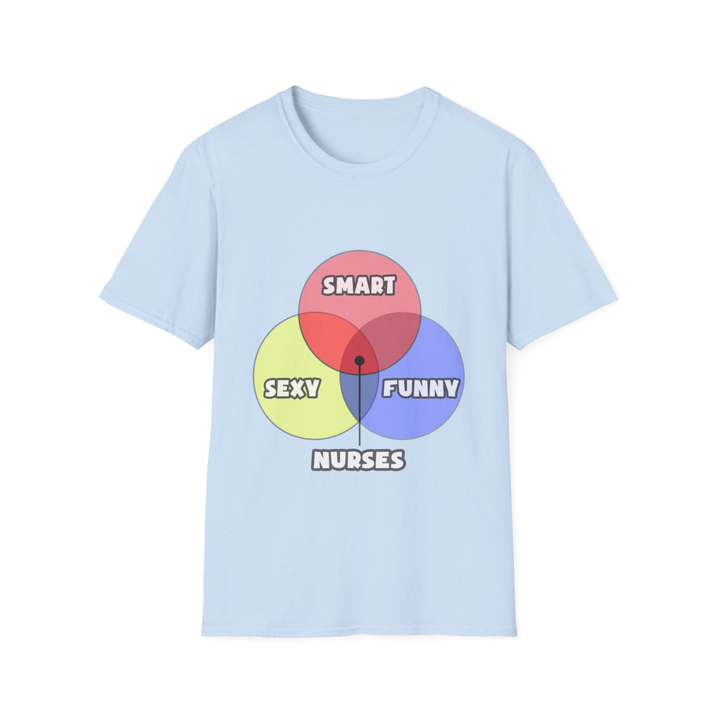 Venn Diagram .. Nurses - Unisex Softstyle T-Shirt