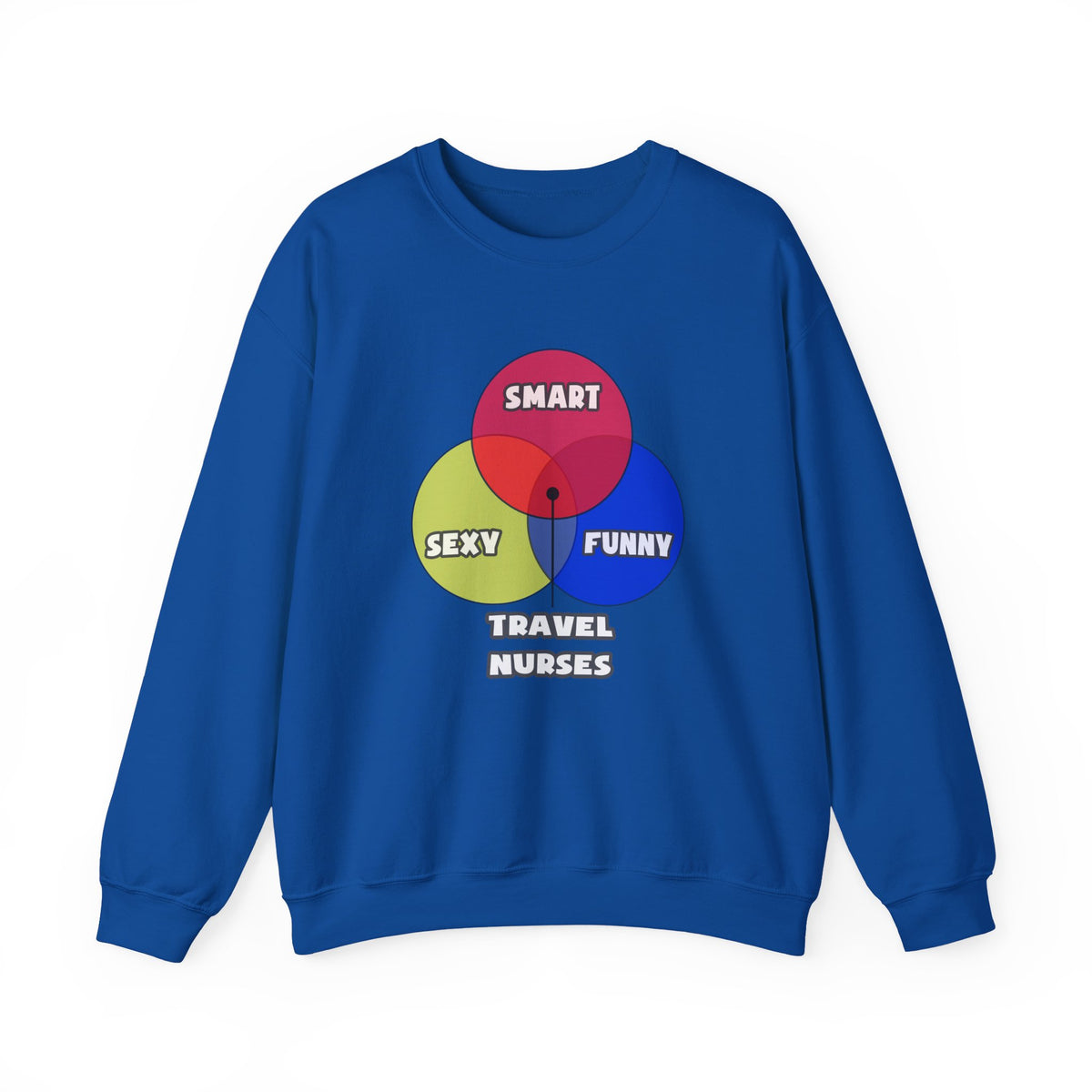 Venn Diagram .. Travel Nurses - Unisex Heavy Blend™ Crewneck Sweatshirt
