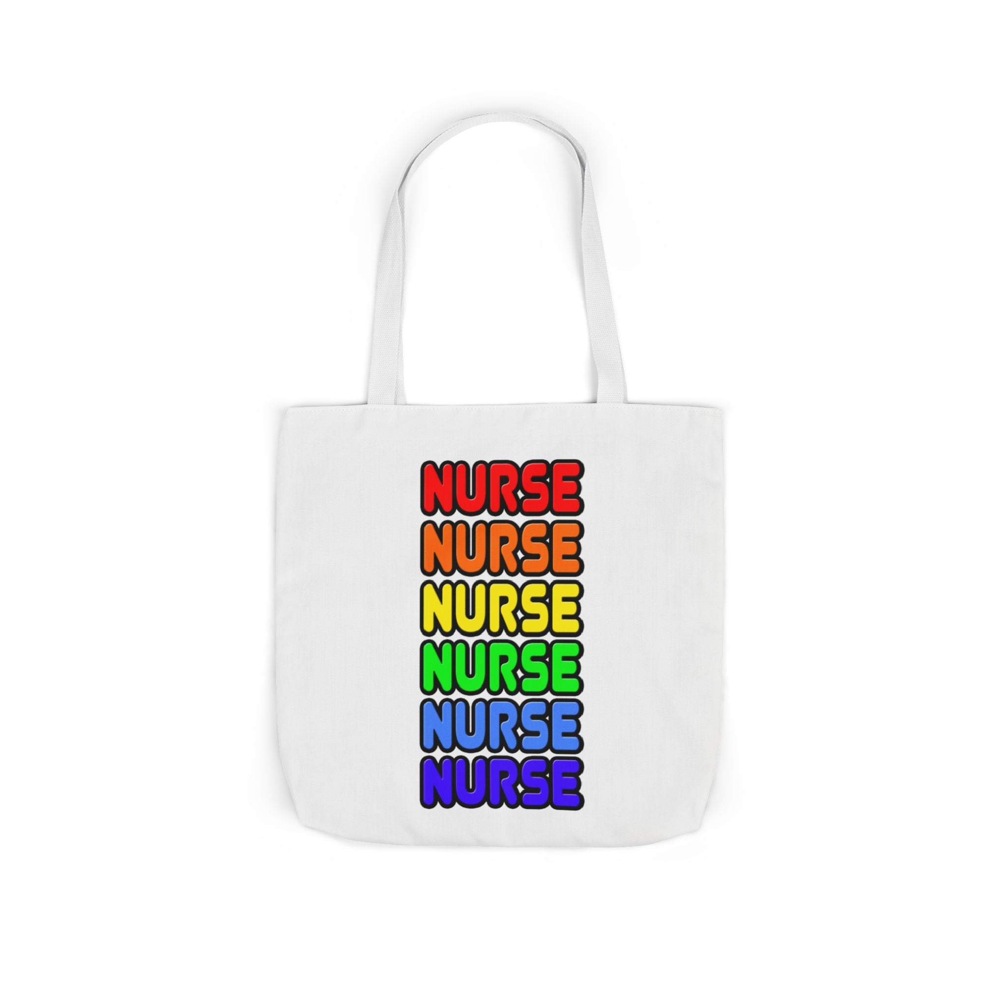 Rainbow Nurse - Canvas Tote Bag, 5-Color Straps