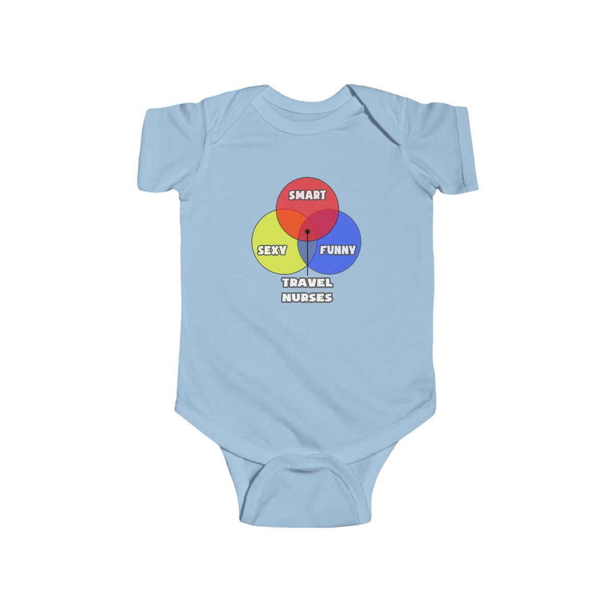 Venn Diagram .. Travel Nurses - Infant Fine Jersey Bodysuit