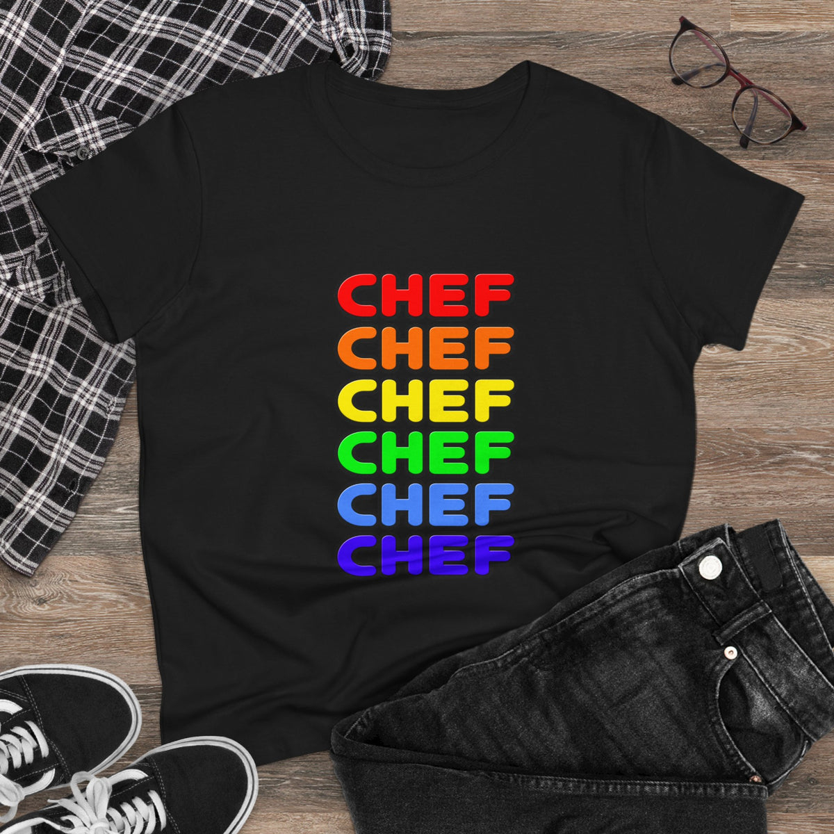Rainbow Chef - Women's Midweight Cotton Tee
