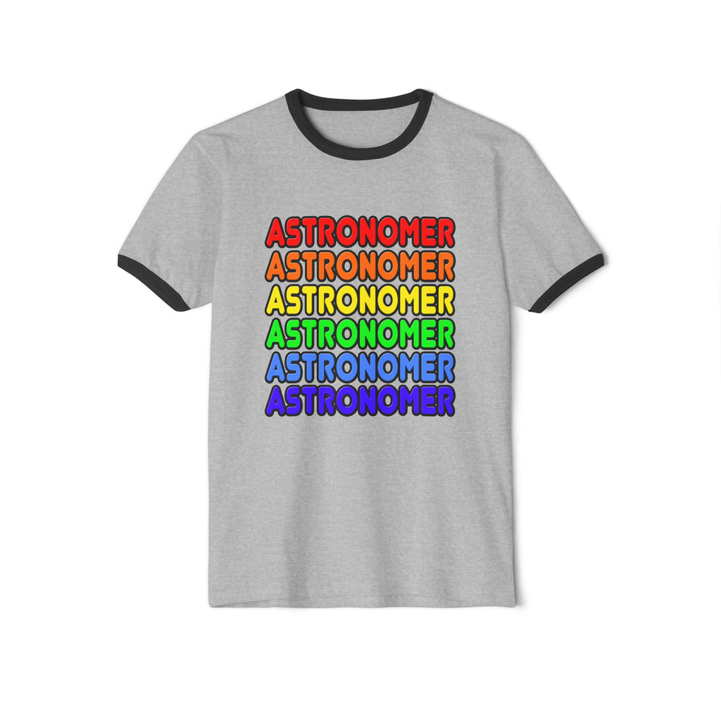 Rainbow Astronomer - Unisex Cotton Ringer T-Shirt