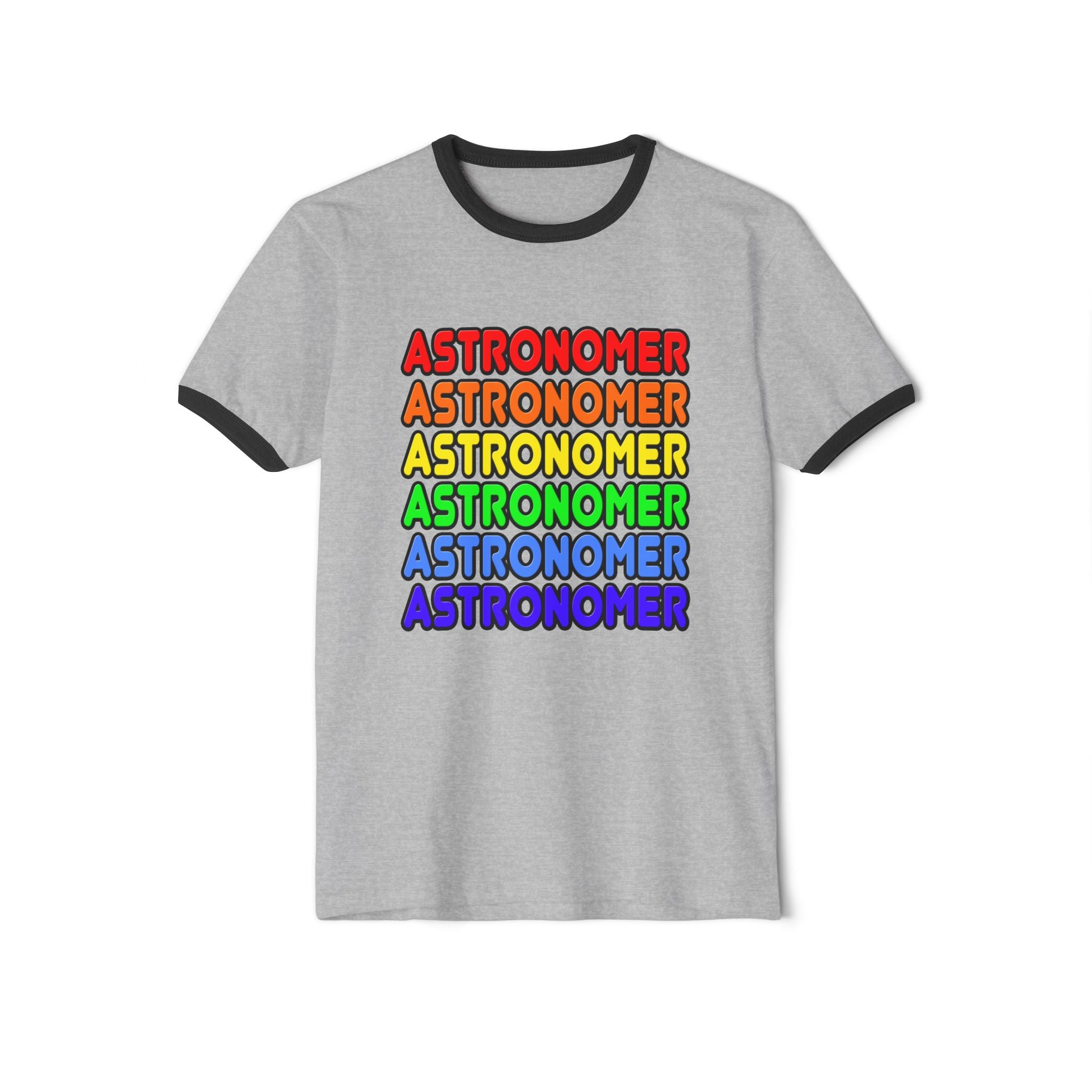 Rainbow Astronomer - Unisex Cotton Ringer T-Shirt