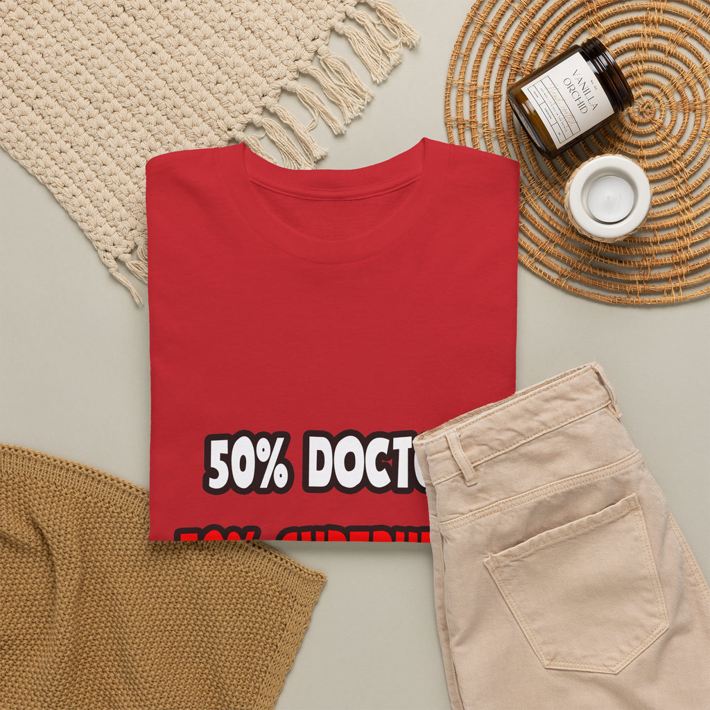 Half Doctor ... Half Superhero - Unisex Heavy Cotton Tee