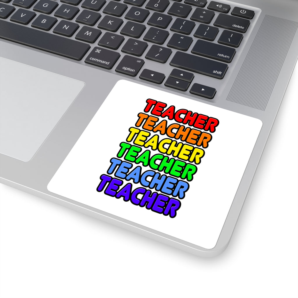 Rainbow Teacher - Square Stickers