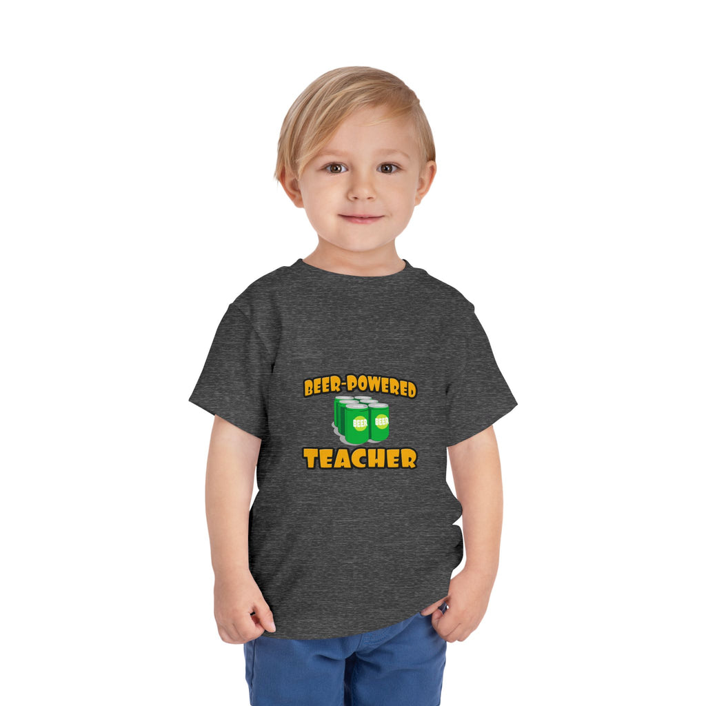 Beer Powered Teacher - Toddler Short Sleeve Tee