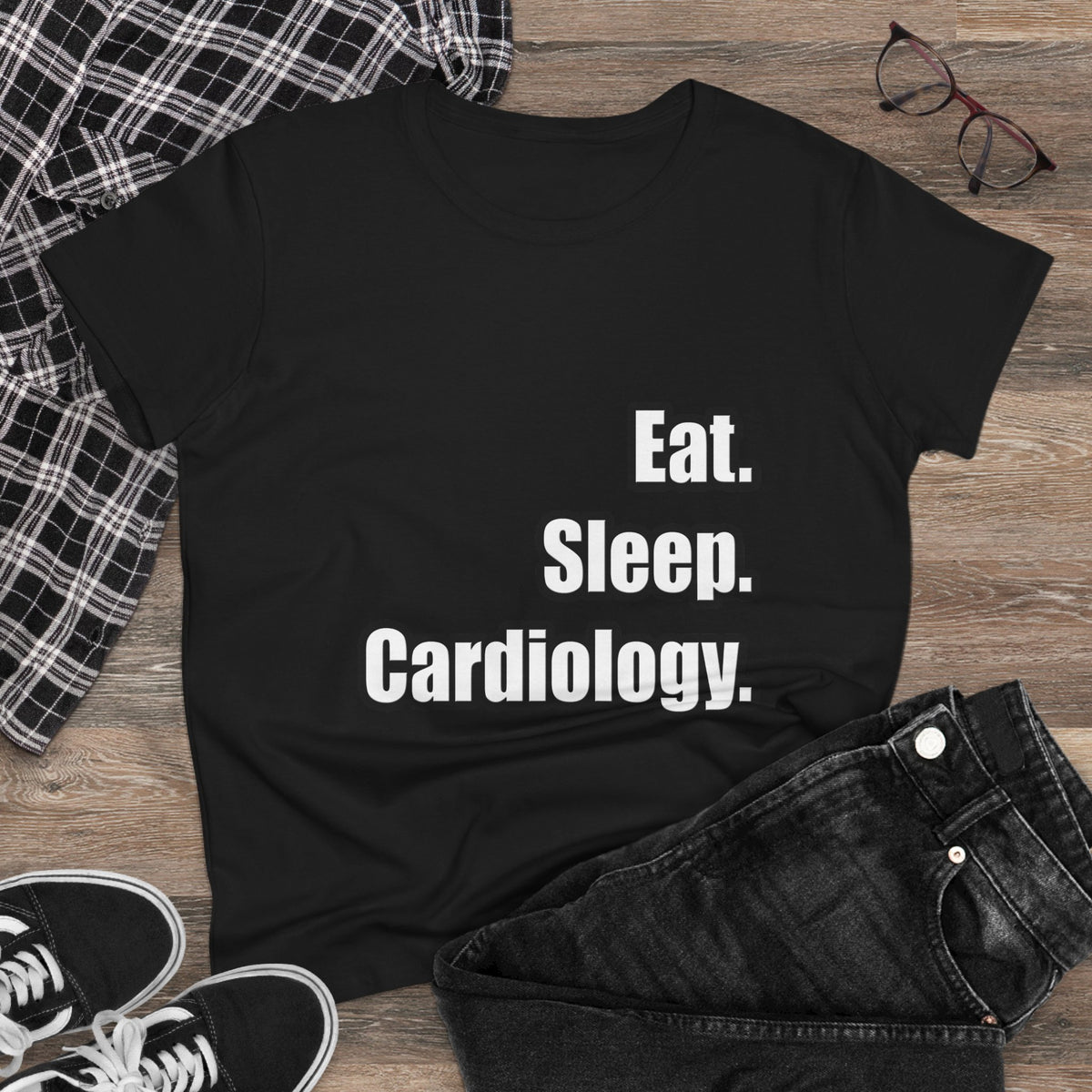 Eat. Sleep. Cardiology - Women's Midweight Cotton Tee